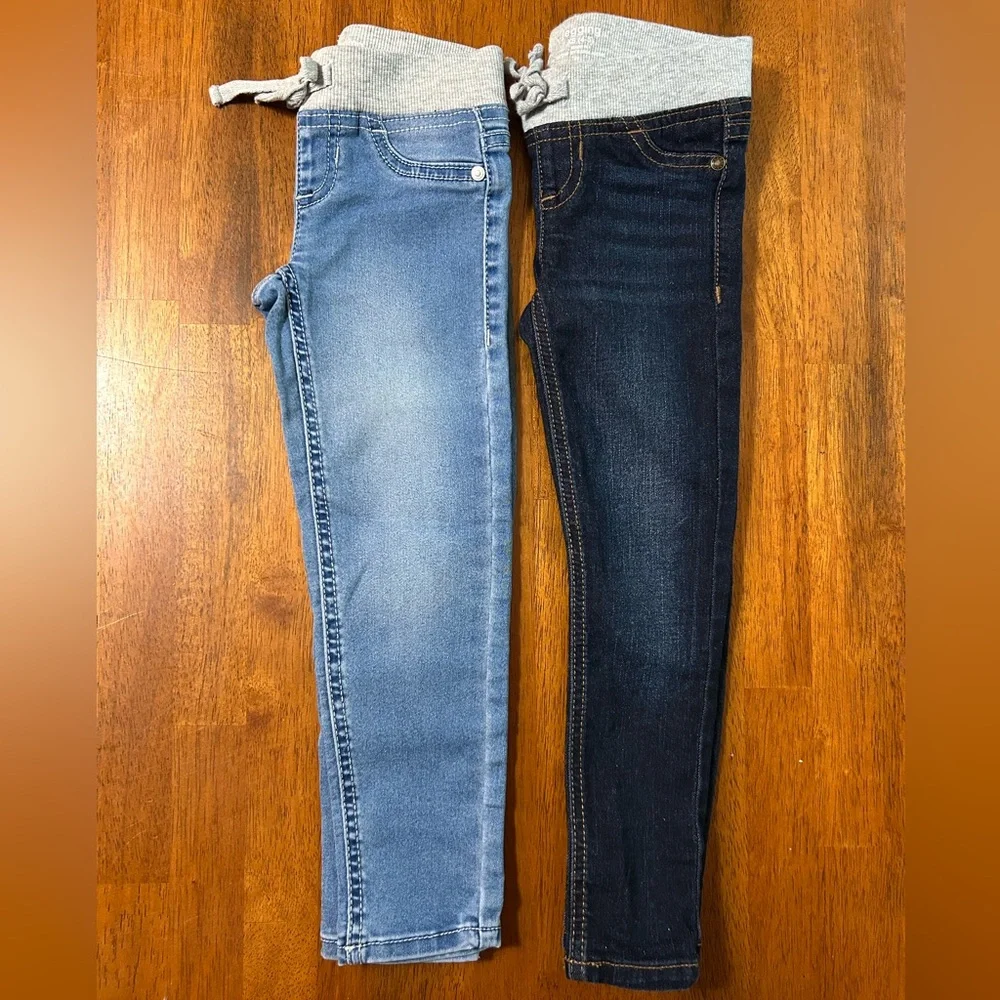 Pull-On Jeggings Bundle | Girl XS (4/5) | Light & Dark Wash Set | Wonder Nation